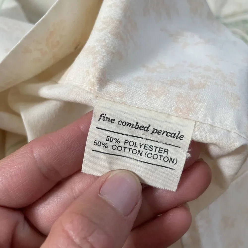 Vintage EUC JcPenney Mosaic Flowers Neutral Fine Combed Percale Pillowcase
